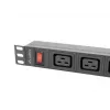 LANBERG Rack PDU 19 pollici 1U 16A 2m 4x C19 6x C13 C20 nero