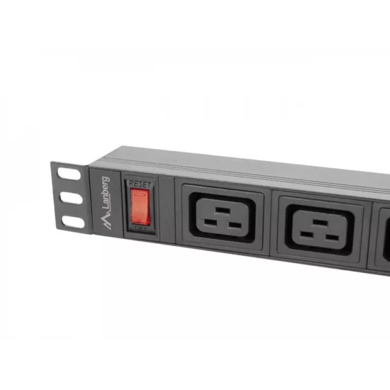 LANBERG Rack PDU 19 pollici 1U 16A 2m 4x C19 6x C13 C20 nero