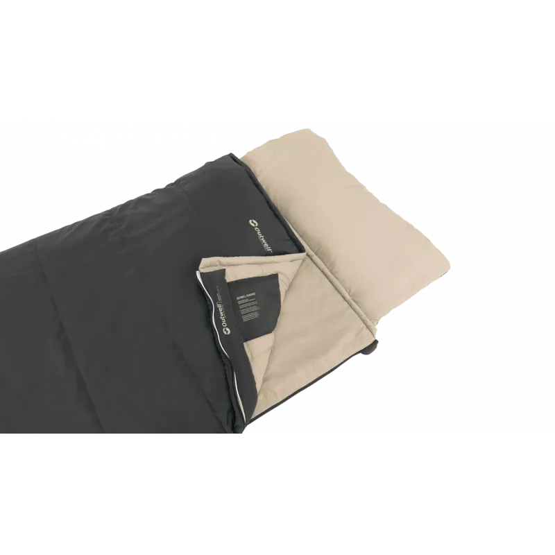 Outwell Contour Prime Sacco a pelo sintetico (190 cm) - nero, chiusura destra