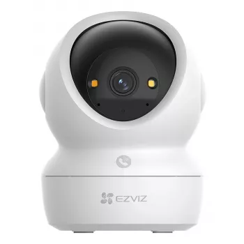 EZVIZ H6c G1 telecamera di sorveglianza IP a sfera 4K da interno, 4K UHD, 3840x2160, Wi-Fi, Ethernet, visione notturna, audio bidirezionale, rilevamento IA, montaggio a soffitto/parete/tavolo