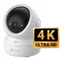 EZVIZ H6c G1 telecamera di sorveglianza IP a sfera 4K da interno, 4K UHD, 3840x2160, Wi-Fi, Ethernet, visione notturna, audio bidirezionale, rilevamento IA, montaggio a soffitto/parete/tavolo