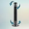 Cecotec EnergySilence 8190 Skyline Ionic ventilatore a torre, ventilatore a piantana, 60 W, 29 cm, 3 velocità, oscillazione, timer, telecomando, grigio