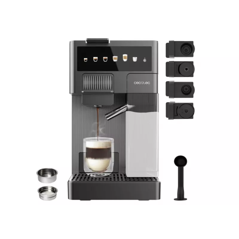 Cecotec FreeStyle Latte T macchina per espresso - pressione pompa 20 bar, monta latte integrato, 1350 W, grigio