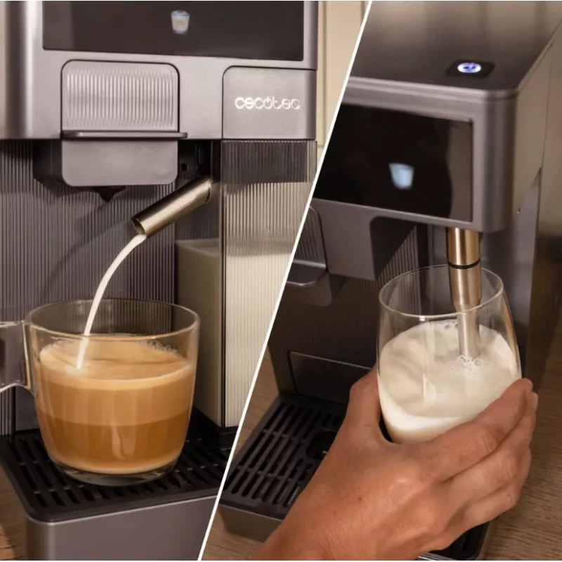 Cecotec FreeStyle Latte T macchina per espresso - pressione pompa 20 bar, monta latte integrato, 1350 W, grigio