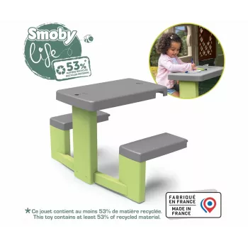 SMOBY Life tavolino da picnic per bambini verde/grigio
