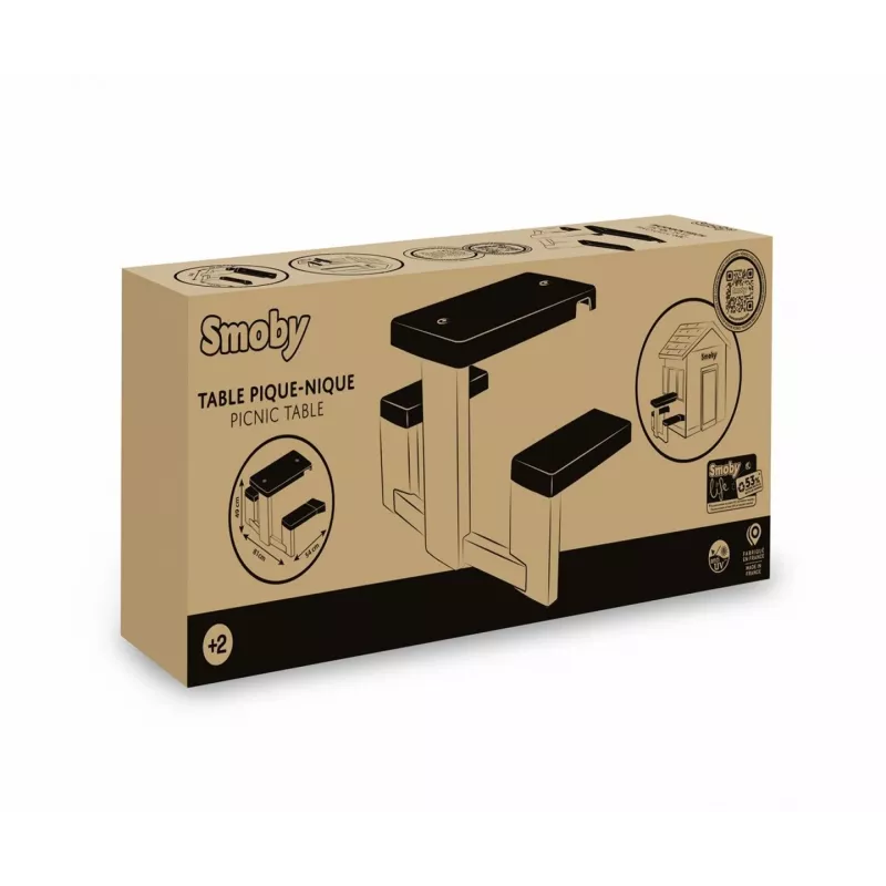 SMOBY Life tavolino da picnic per bambini verde/grigio