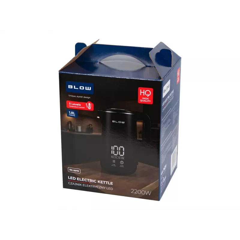 BLOW Bollitore nero con display LED 2200W BK-18PB 1,8L