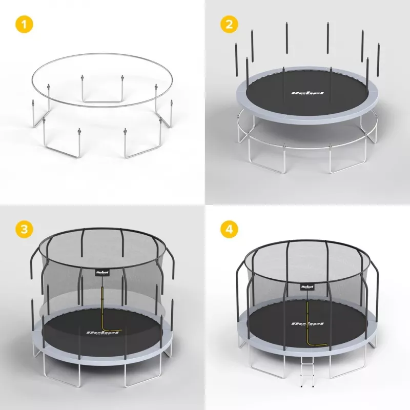 REBEL Active Trampoline PRO 15ft/457cm - nero/blu