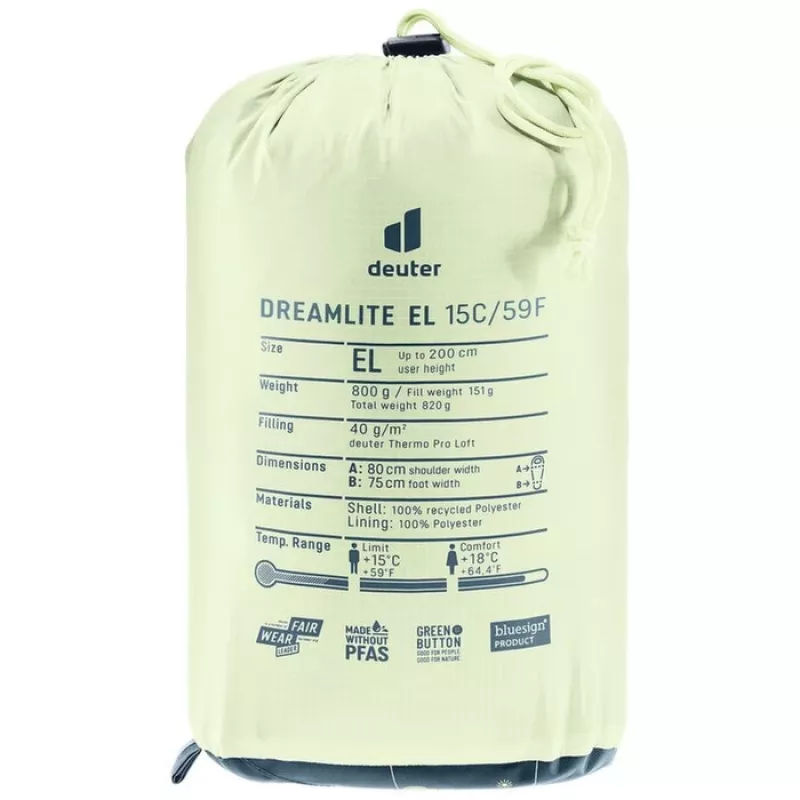 Deuter Dreamlite 10C/50F sacco a pelo, Nautic/Breeze