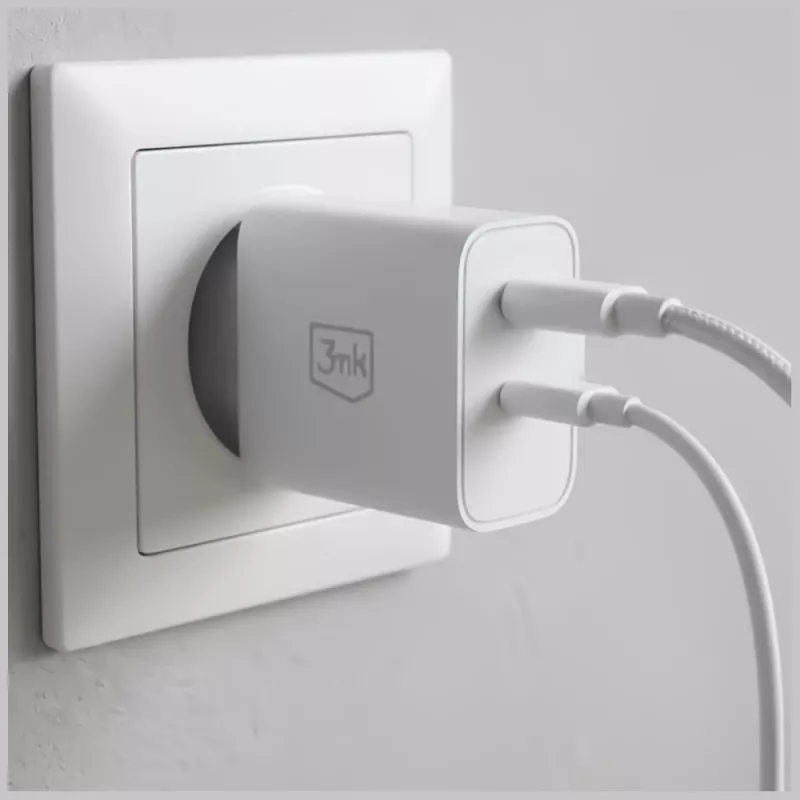 3MK FlowPower 45W PD 3.0 QC4+ caricabatterie GaN bianco
