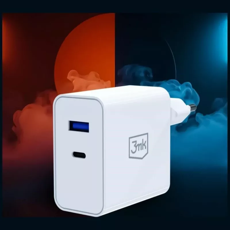 3MK FlowPower 45W PD 3.0 QC4+ caricabatterie GaN bianco