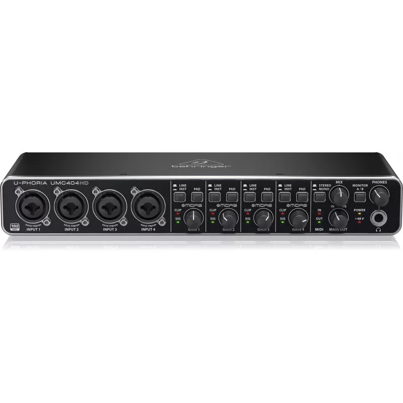 Behringer UMC404HD Interfaccia audio USB 4x4 24-bit/192 kHz con preamplificatori MIDAS