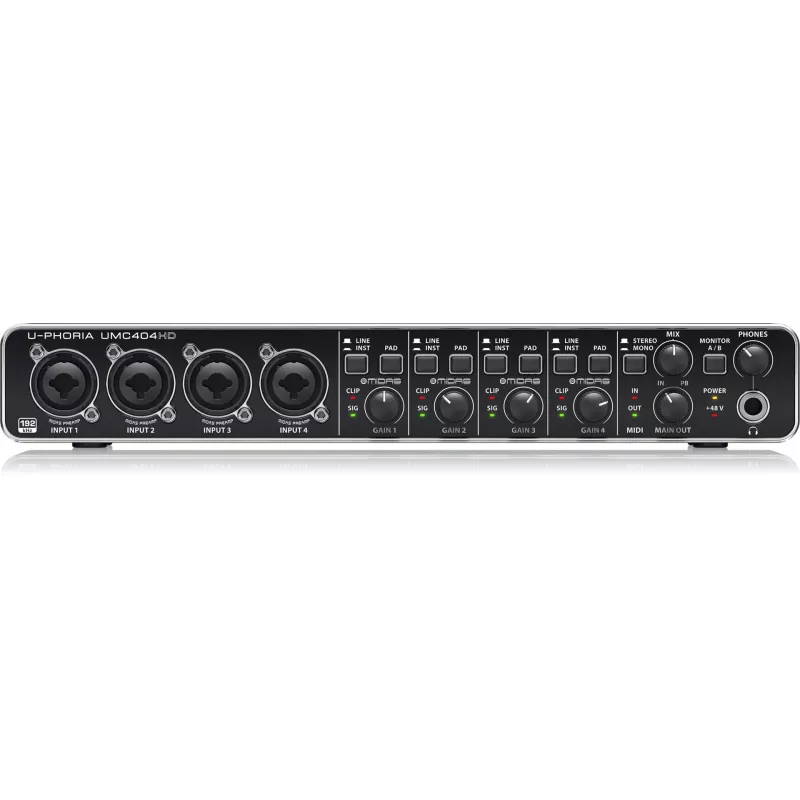 Behringer UMC404HD Interfaccia audio USB 4x4 24-bit/192 kHz con preamplificatori MIDAS