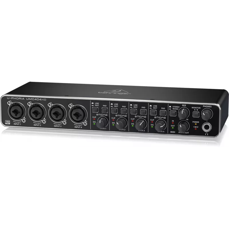Behringer UMC404HD Interfaccia audio USB 4x4 24-bit/192 kHz con preamplificatori MIDAS
