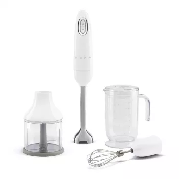 SMEG HBF03WHEU Frullatore a immersione, 700 W, braccio frullatore in acciaio inox, Bianco