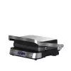 ELDOM GK200 GRILO Griglia di contatto 2000W con termostato regolabile, piastre antiaderenti, Nero/Argento