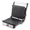 ELDOM GK200 GRILO Griglia di contatto 2000W con termostato regolabile, piastre antiaderenti, Nero/Argento