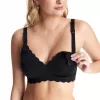 MOMCOZY YN46 Reggiseno per allattamento senza cuciture Support Floral Nero S