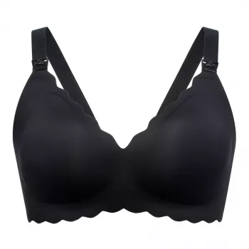 MOMCOZY YN46 Reggiseno per allattamento senza cuciture Support Floral Nero S