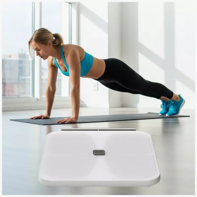 AWEI SS1 Bilancia pesapersone multifunzione con Bluetooth 5.0, bianca