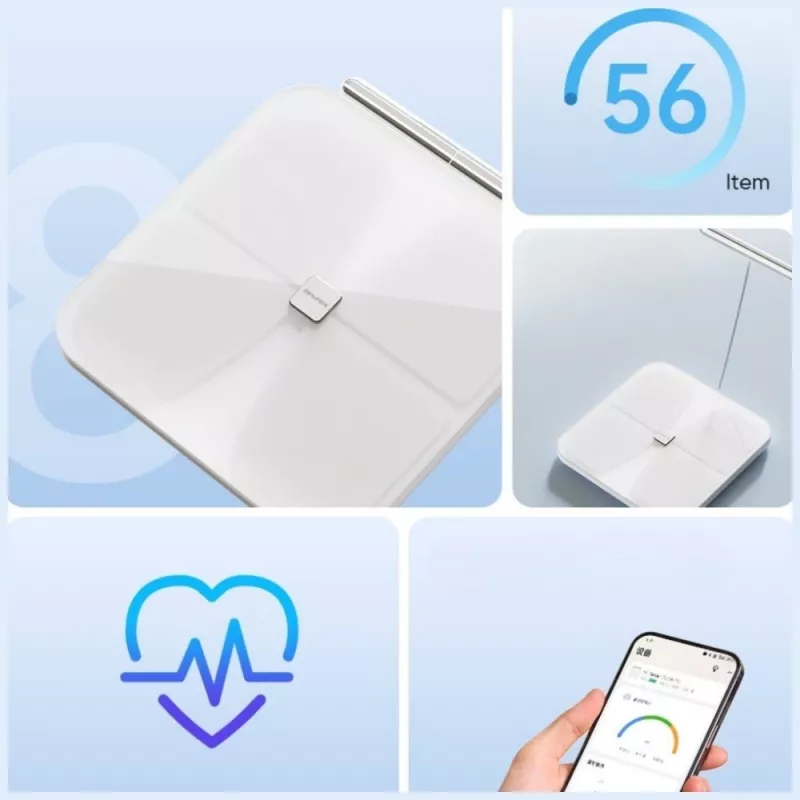 AWEI SS1 Bilancia pesapersone multifunzione con Bluetooth 5.0, bianca