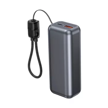 Gembird PB10-PD20-LCD-02 Powerbank compatta a ricarica rapida con display LCD, 20W, 10000 mAh, Space Grey