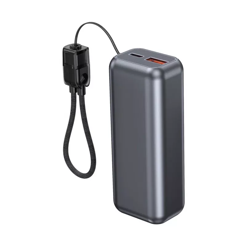 Gembird PB10-PD20-LCD-02 Powerbank compatta a ricarica rapida con display LCD, 20W, 10000 mAh, Space Grey