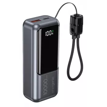Gembird PB10-PD20-LCD-02 Powerbank compatta a ricarica rapida con display LCD, 20W, 10000 mAh, Space Grey