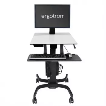 Ergotron WorkFit-C Single HD postazione di lavoro sit-stand - carrello mobile - nero, grigio - 12,7 kg - 76,2 cm (30 inch) - VESA 75x75, 100x100, 200x100, 200x200 - 360°