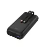 Gembird PB20-PD20-LCD-01 powerbank a ricarica rapida con cavi integrati, 20 W, 20000 mAh, nero