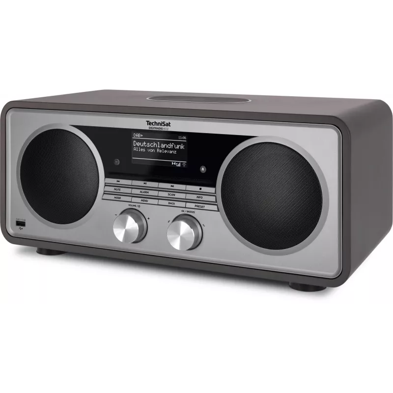 TechniSat DIGITRADIO 602 radio DAB+/FM/internet con Bluetooth, lettore CD e stazione di ricarica Qi - antracite/argento