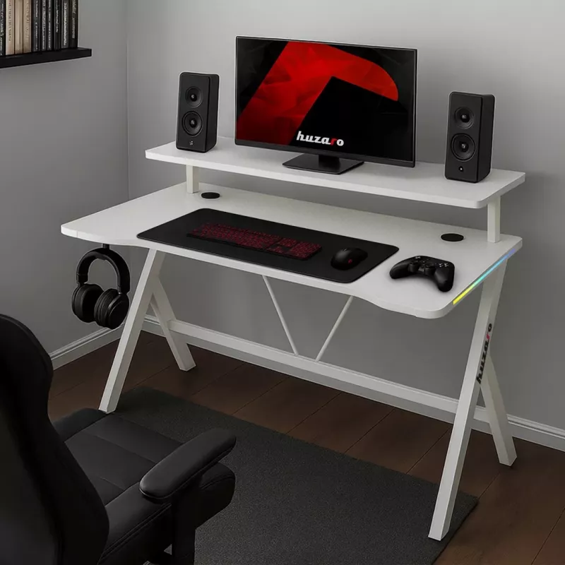 Huzaro Hero 1.9 RGB scrivania da gaming bianca