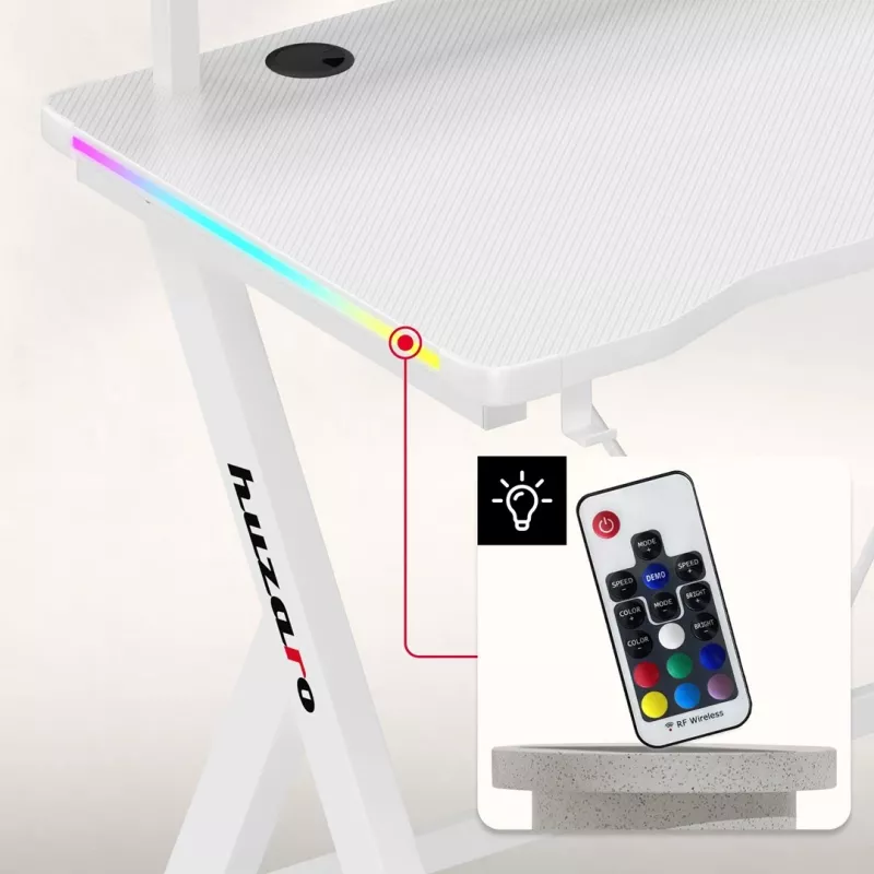 Huzaro Hero 1.9 RGB scrivania da gaming bianca
