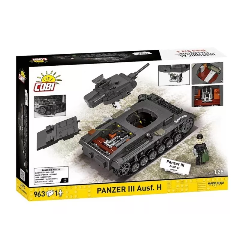 COBI 958 PCS HC WWII Panzer III Ausf. H set di mattoncini