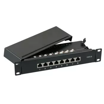 EFB Elektronik Mini Patch Panel STP Cat.6 8xRJ45 10 pollici 1U nero RAL 9005
