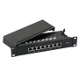 EFB Elektronik Mini Patch Panel STP Cat.6 8xRJ45 10 pollici 1U nero RAL 9005