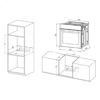 MPM-63-BO-30 forno elettrico da incasso nero, 67L, 9 funzioni, classe energetica A