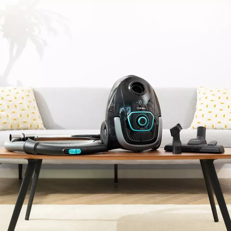 Cecotec Conga Powerbag 2500 Plus aspirapolvere a traino con sacco, 850 W, capacità polvere 2,5 L, nero