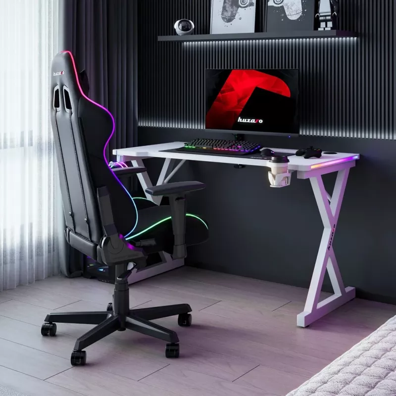 HUZARO HERO 2.3 RGB WHITE scrivania gaming