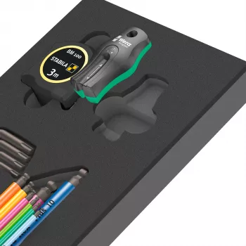Wera 9740 Hex-Plus set chiavi a L metriche 9 pezzi con testa sferica e codifica a colori
