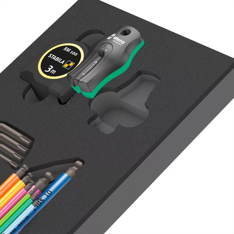 Wera 9740 Hex-Plus set chiavi a L metriche 9 pezzi con testa sferica e codifica a colori