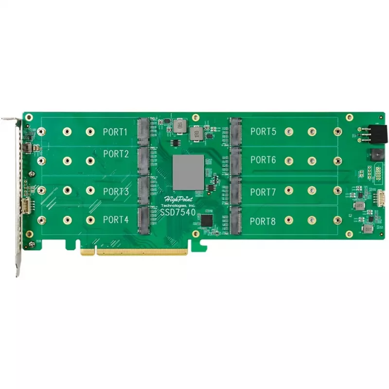 HighPoint Rocket 1508 scheda HBA NVMe 8x porte M.2 a PCIe 4.0 x16 interfaccia C