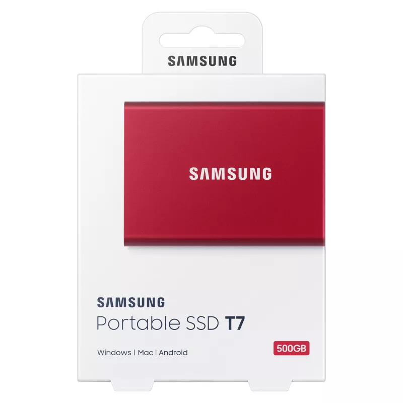 Samsung SSD portatile T7 500GB USB 3.2 Gen 2 Metallic Red unità a stato solido esterna