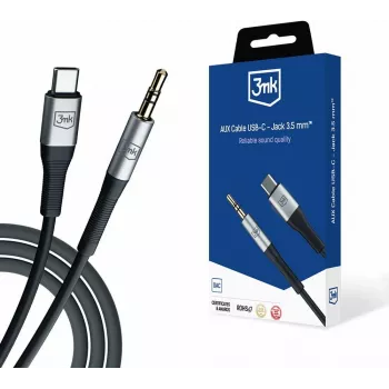 3MK cavo audio AUX USB-C su jack 3,5 mm (12 cm) - grigio