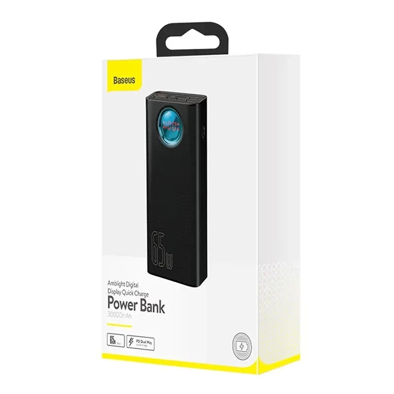 Baseus Amblight power bank 30000mAh, 4xUSB, USB-C, 65W, nero