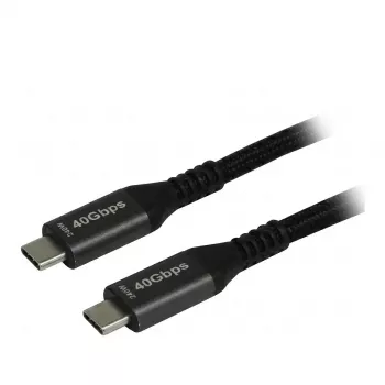 Synergy21 cavo USB4 USB-C a USB-C 2,0m nero intrecciato 40Gbps 240W Gen 3x2 E-Marker Chip