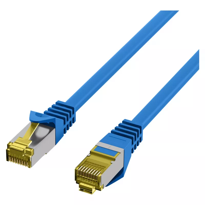 EFB cavo patch RJ45 Cat.6A S/FTP LSZH cavo grezzo Cat.7 blu 0,15m