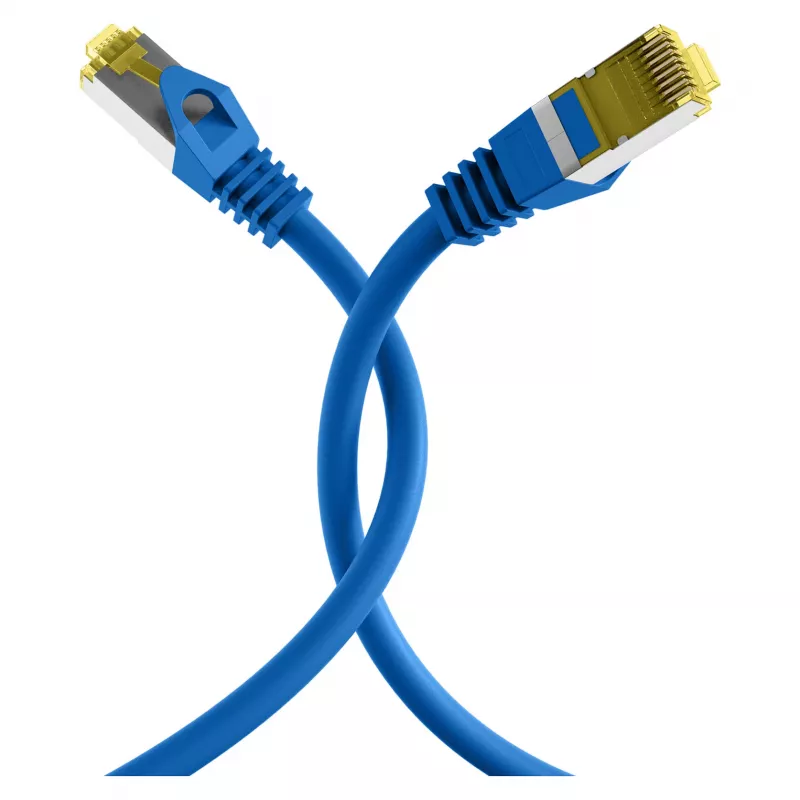EFB cavo patch RJ45 Cat.6A S/FTP LSZH cavo grezzo Cat.7 blu 0,15m