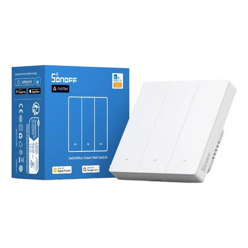 SONOFF M5-3C-86W WiFi Matter Interruttore a parete smart (3 canali) bianco