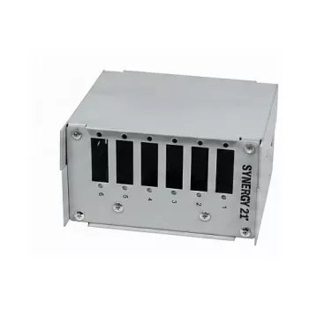 Synergy21 Patch panel in fibra ottica per guida DIN, 6x porte SC-Duplex/LC-Quad, vuoto, grigio chiaro (RAL 7035)